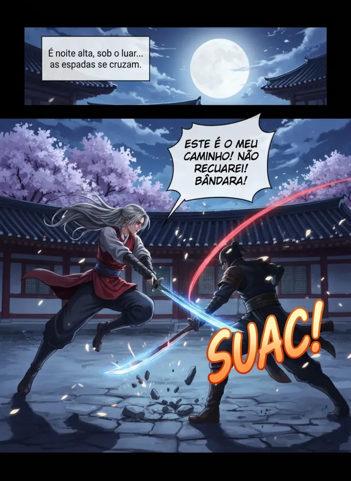 A mesma página depois do Mangit: todos os balões e a onomatopeia agora em português, a arte sem mudanças