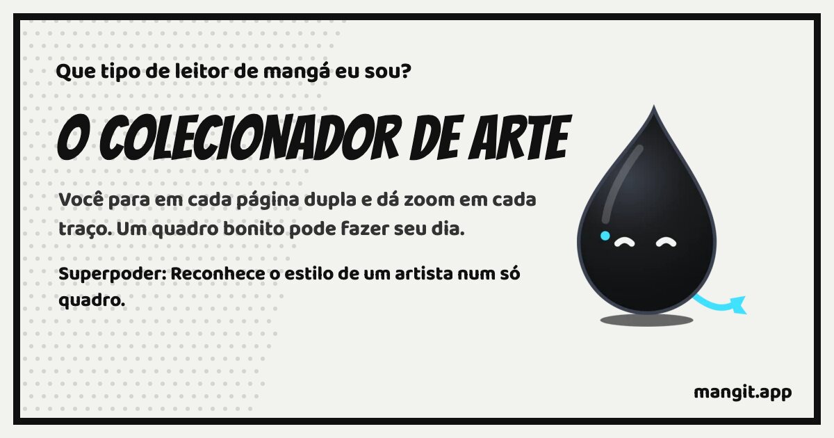 Cartão de resultado de O Colecionador de Arte, com Inku, a gota de tinta do Mangit