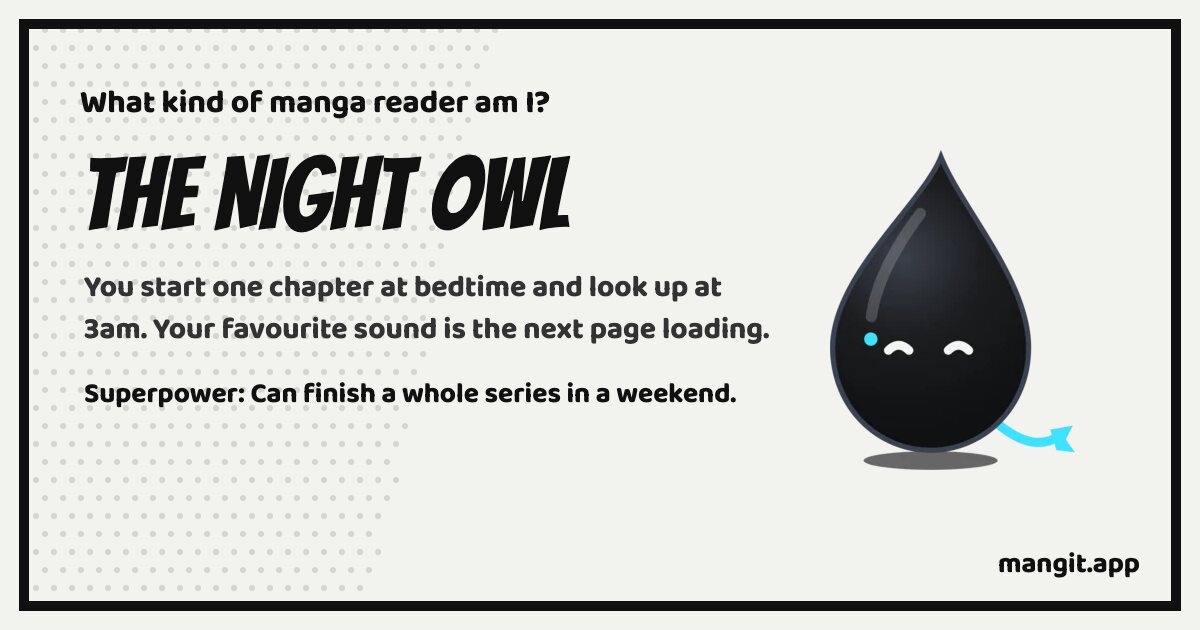 Result card for The Night Owl, with Inku the Mangit ink drop