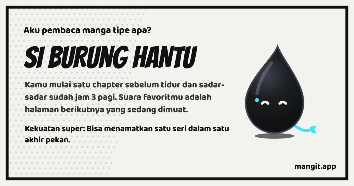 Kartu hasil Si Burung Hantu, dengan Inku, tetes tinta Mangit
